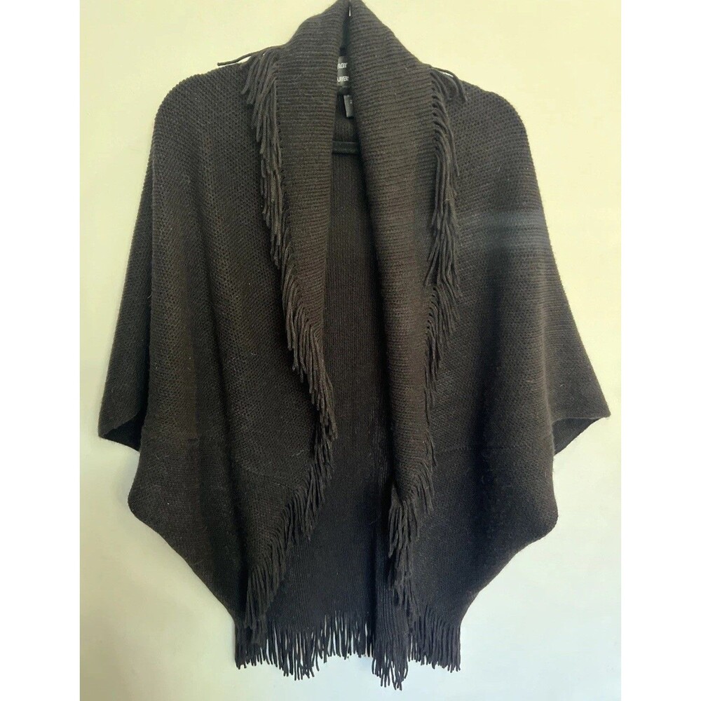Marvelush Fringed Open Wide Sleeve Poncho Cardigan Boho Loganlook One size